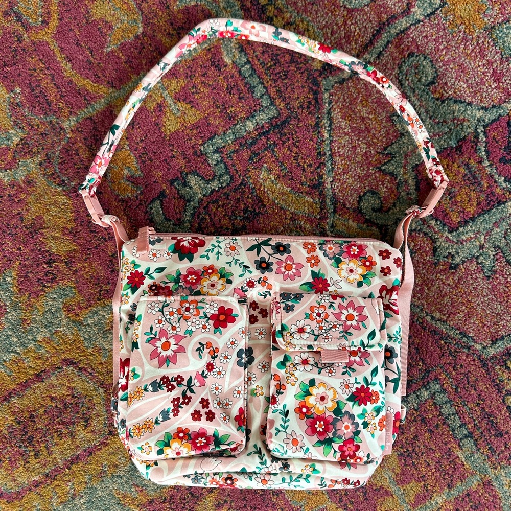 Vera Bradley | Women’s Pink/White/Red Floral Single Adjustable Strap Tote Bag OS - Picture 2 of 13